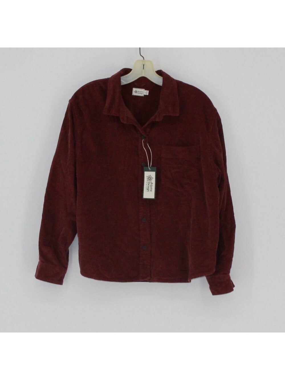 NEW Alpine Design Corduroy Button-Up Shirt Brown Long Sleeve Size Large
